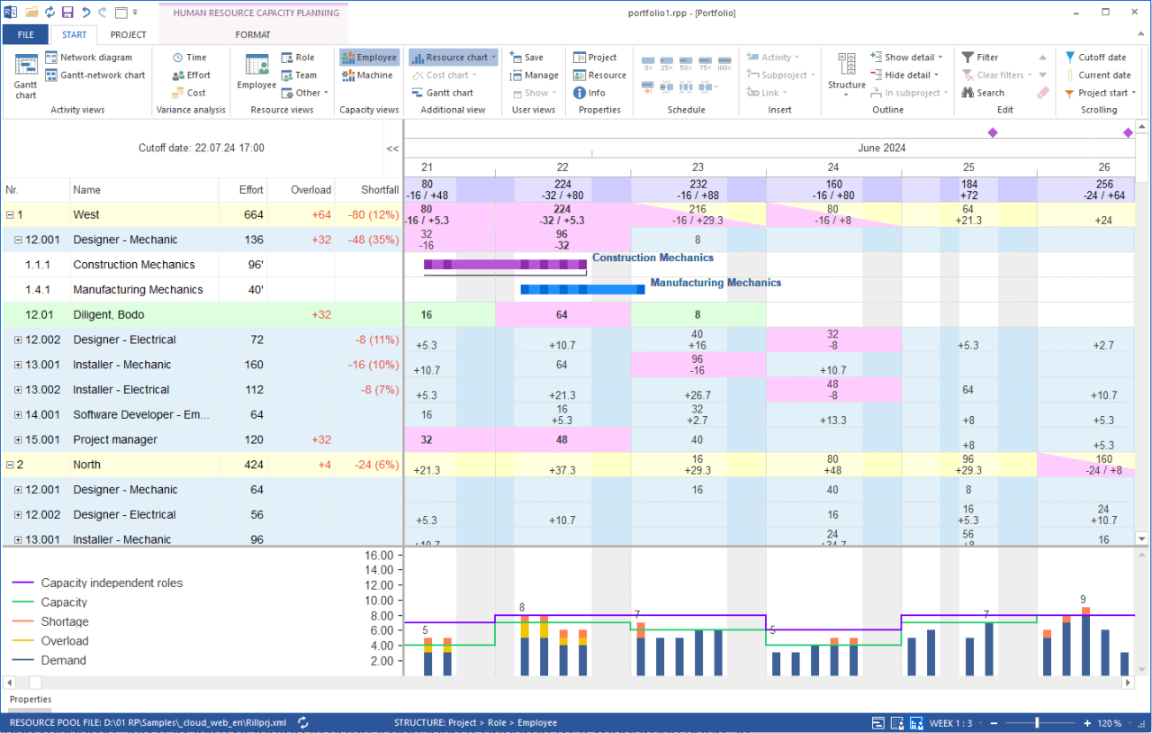 Resource allocation and capacity planning for different departments or ...