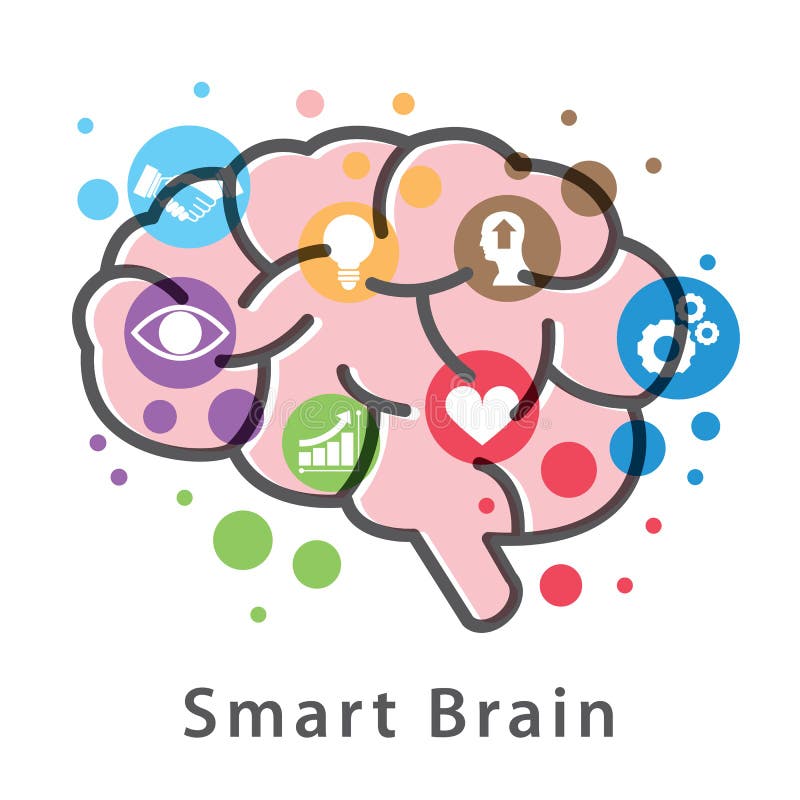 Smart Brain Symbol Icon Design. Stock Vector - Illustration of creative ...